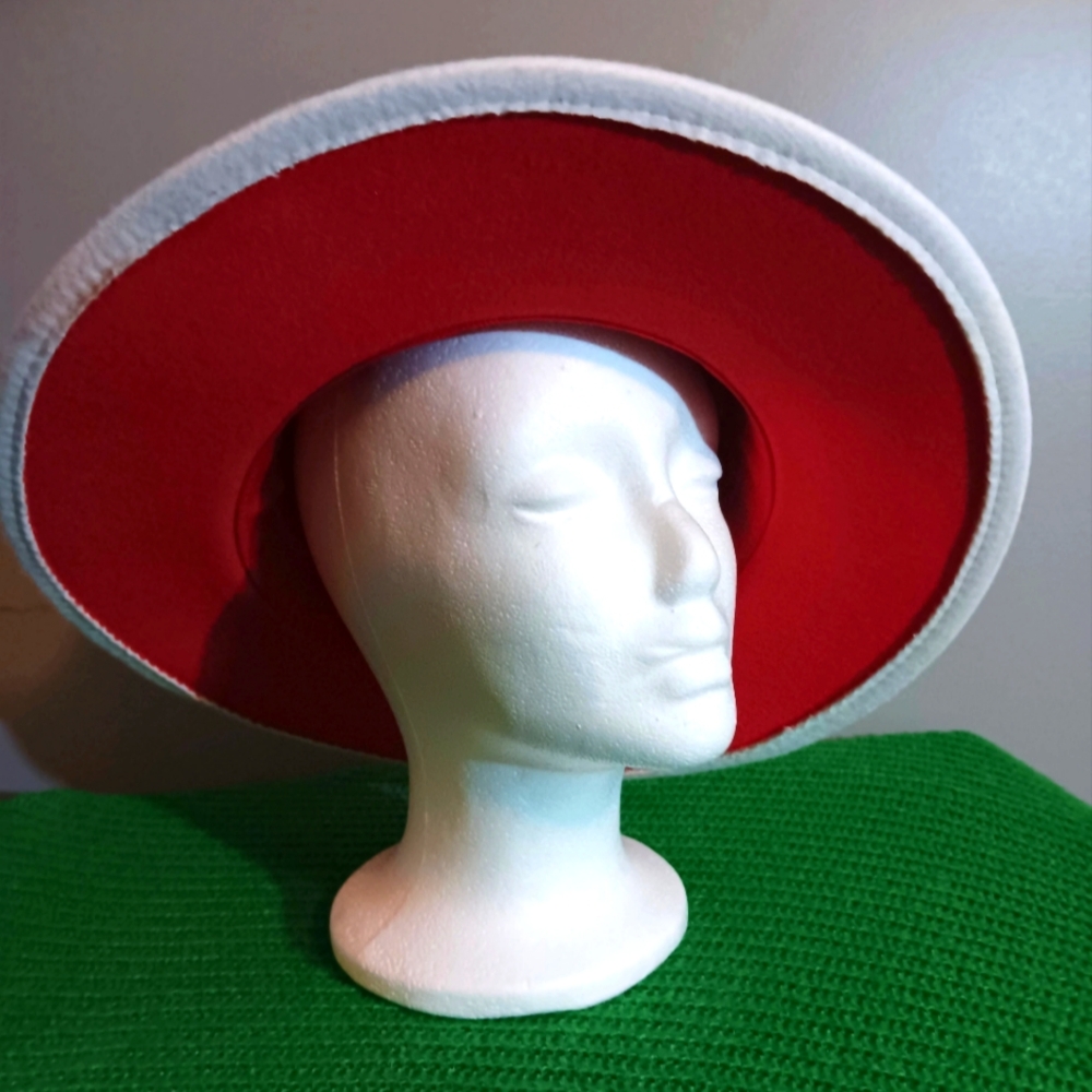 Elegant Red and White Women's Hat
